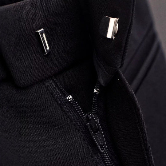 Damen Elegante gerade geschnittene Anzughose mit Bundschlaufen und Paspeltaschen Nord Taschen