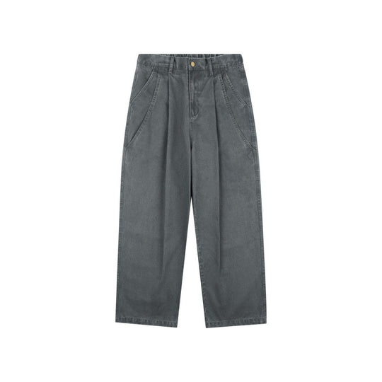 Damen Hochtaillierte Culotte-Hose mit weitem Bein, Bundfalten und soften Denimgriff Nord Taschen