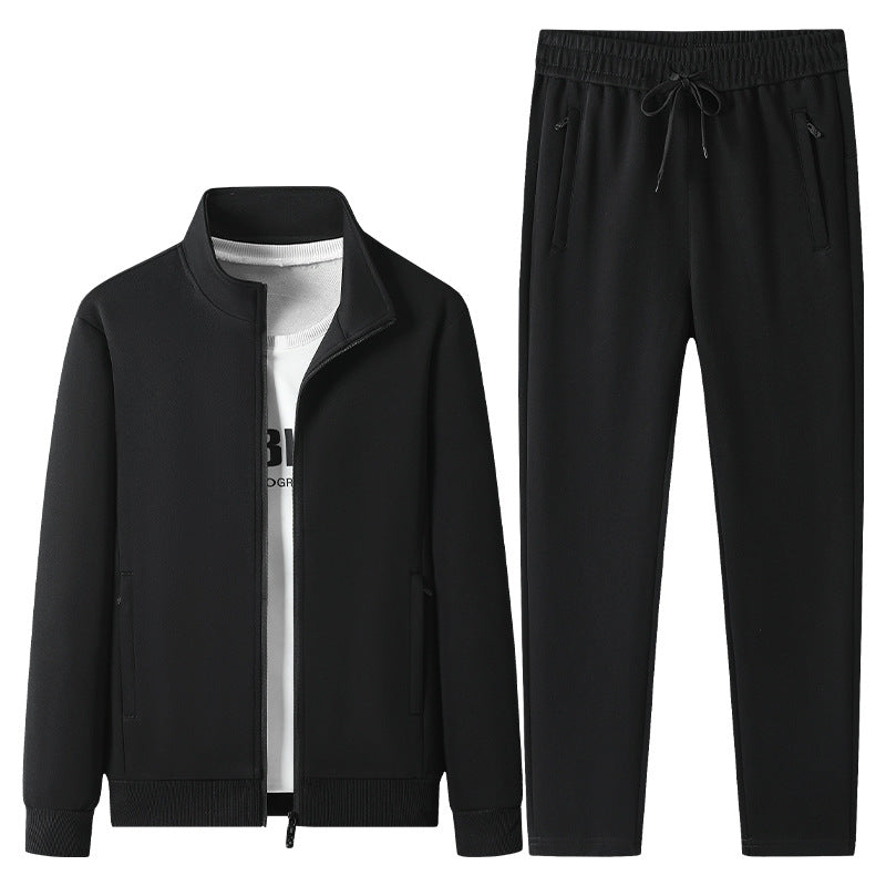Herren Jogginganzug-Set aus Baumwollmix mit Stehkragen Reißverschlussjacke und Kordelbundhose Nord Taschen