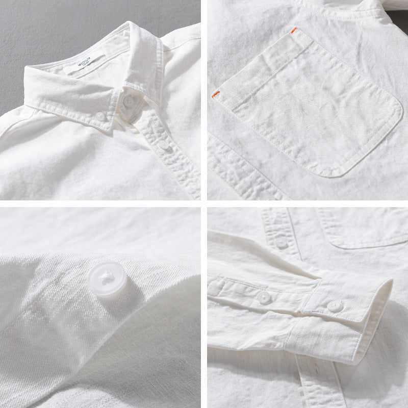 Herren Leichtes Baumwoll-Overshirt im Hemdjacken-Stil mit Brusttasche und Button-Down-Kragen Nord Taschen