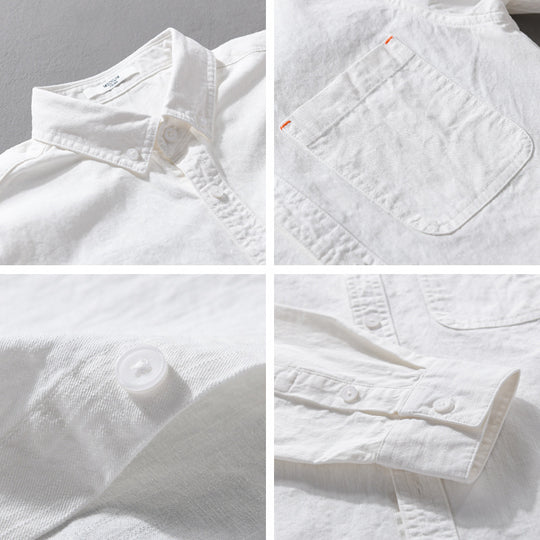 Herren Leichtes Baumwoll-Overshirt im Hemdjacken-Stil mit Brusttasche und Button-Down-Kragen Nord Taschen