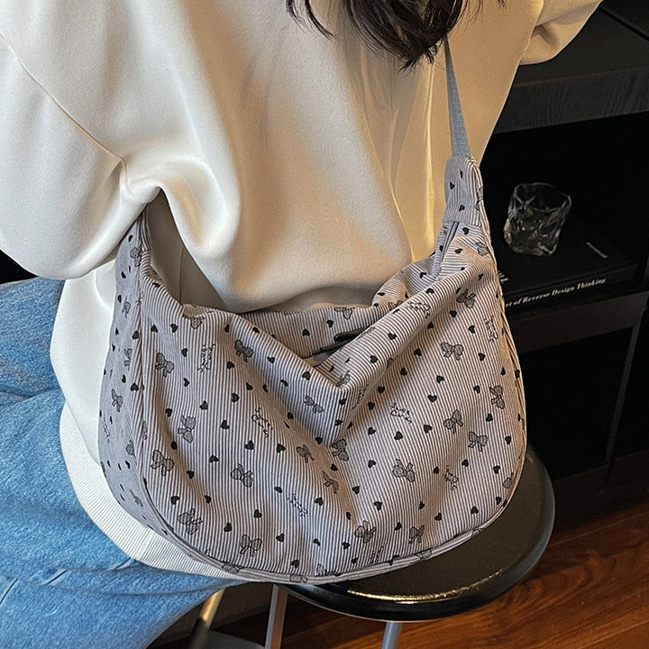 Damen Hobo-Tasche aus strukturiertem Stoff mit floralem Druck Nord Taschen
