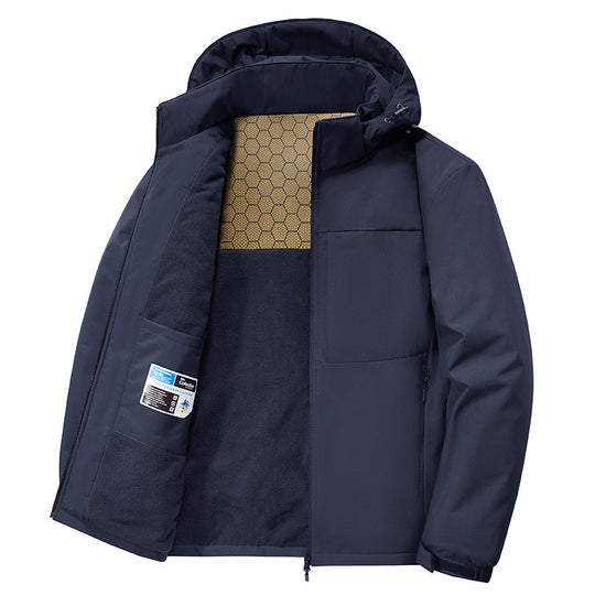 Herren Thermo-Softshell-Parka mit Fleece-Innenfutter und Honeycomb-Isolationsmembran Nord Taschen