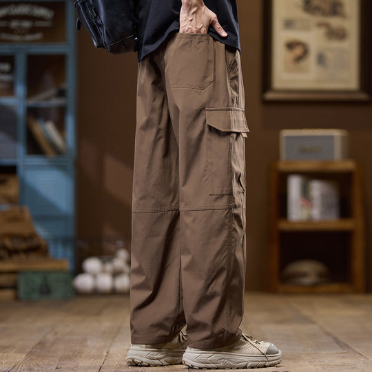 Herren Leichte Technical Cargo-Hose mit geradem Bein, Multifachtaschen und Kordelbund Nord Taschen