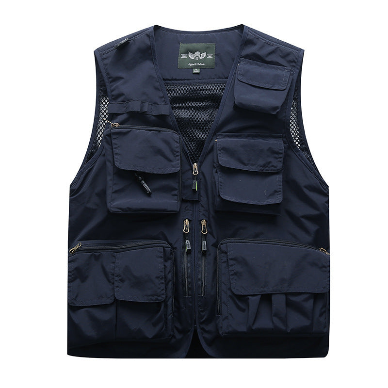 Herren Multifunktionale Utility-Weste mit zahlreichen Taschen und Mesh-Rücken Nord Taschen