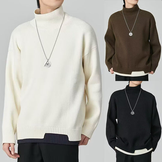 Herren Modischer Rollkragenpullover aus Grobstrick Nord Taschen