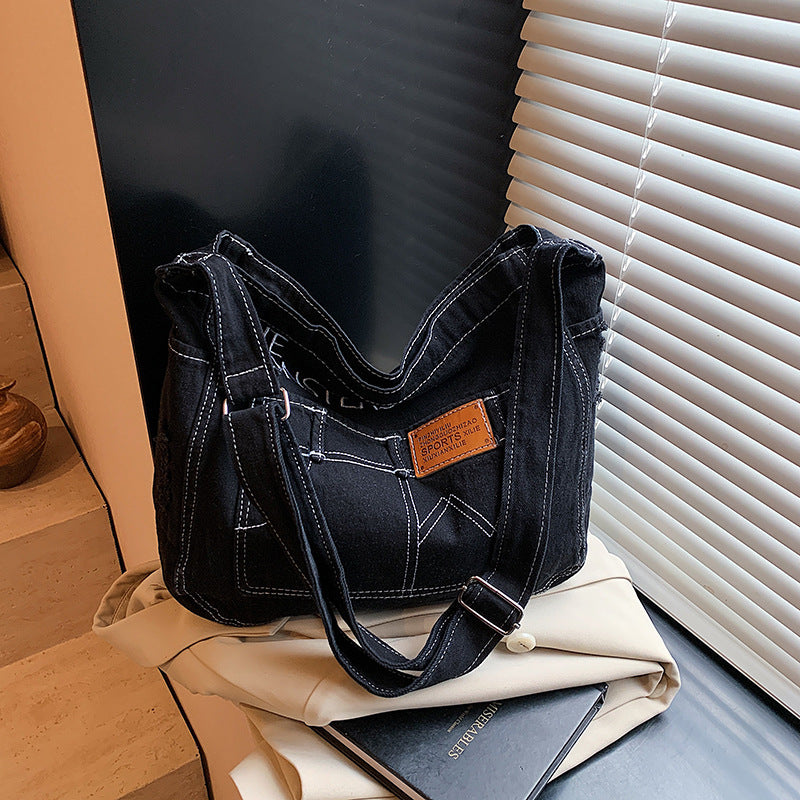 Damen modische Schultertasche aus hochwertigem Denim Nord Taschen