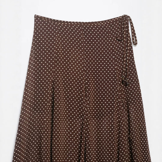 Damen Wickel‑Midirock aus Chiffon mit Polka‑Dot‑Muster Nord Taschen