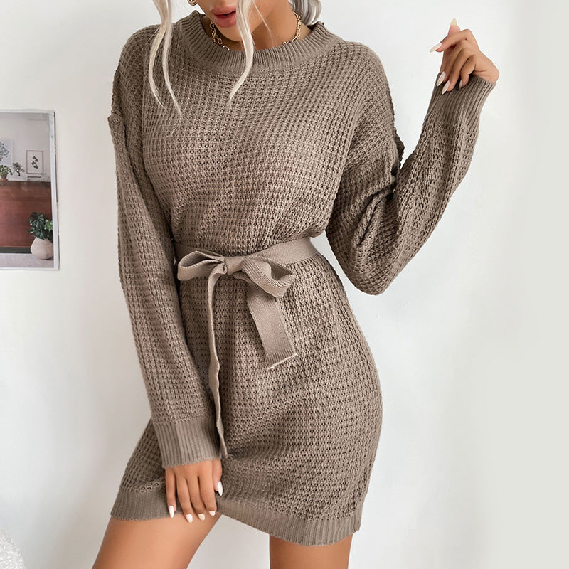 Damen Strickkleid mit Gürtel Nord Taschen