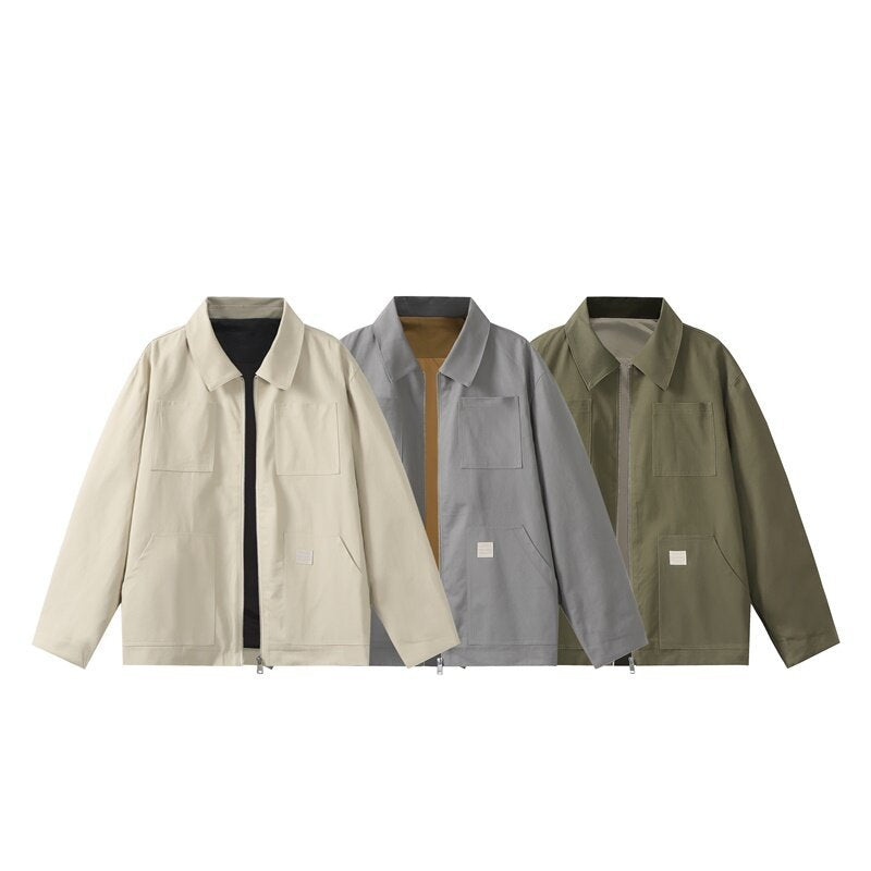 Herren Utility-Worker-Jacke mit durchgehendem Reißverschluss, aufgesetzten Taschen und geradem Schnitt Nord Taschen
