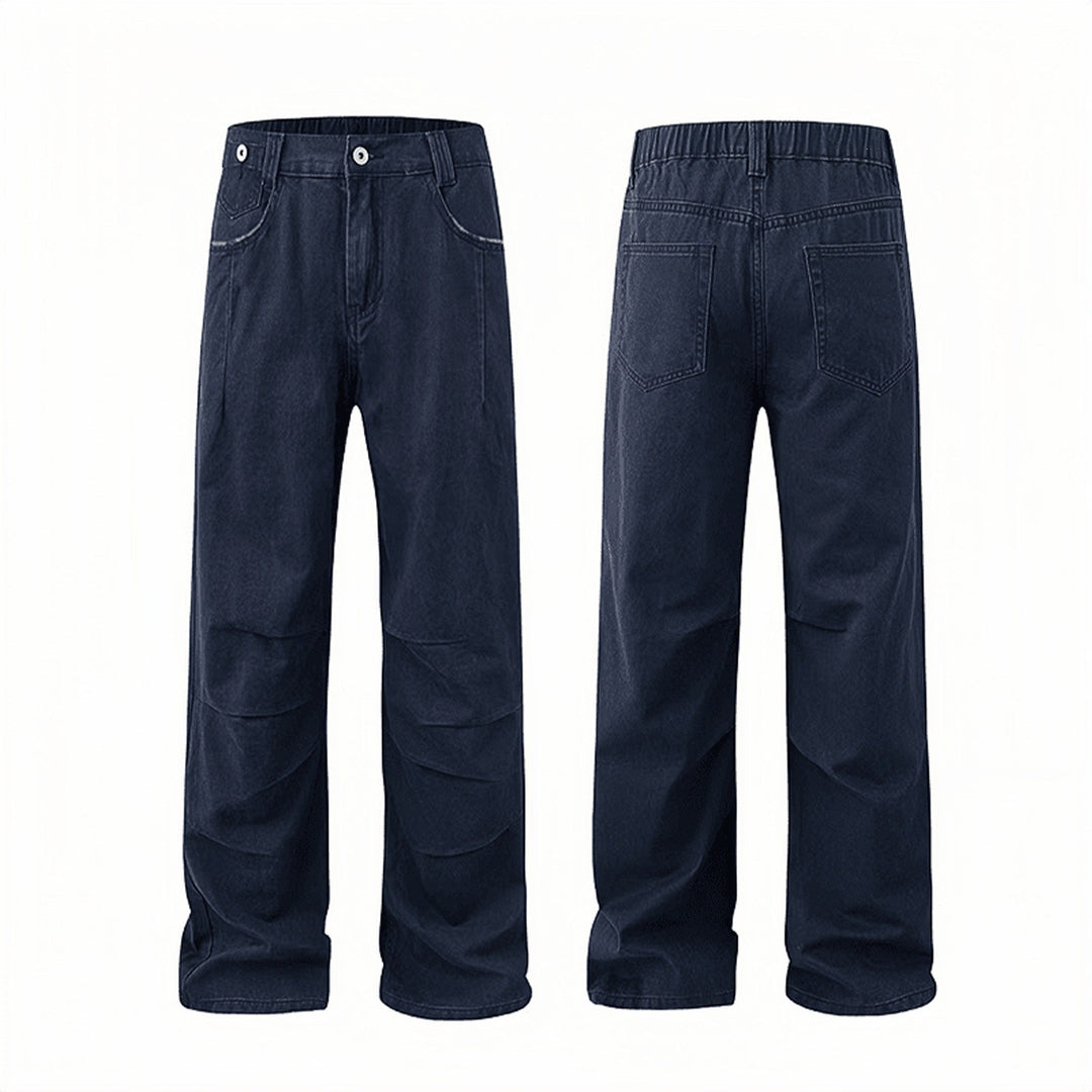 Damen Weitgeschnittene Denim-Hose mit elastischem Bund Nord Taschen