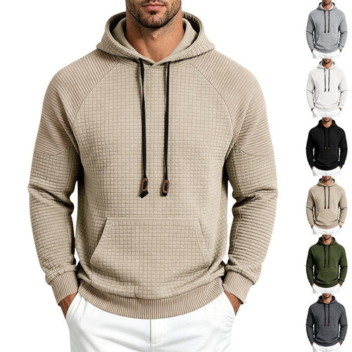 Herren Thermo-Waffel-Hoodie mit Raglanärmeln und Kängurutasche Nord Taschen