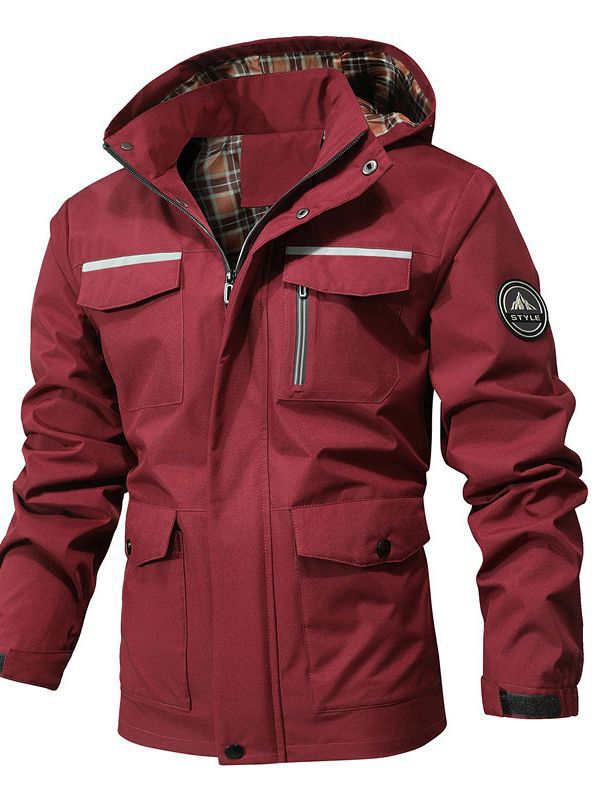 Herren Wasserabweisender Softshell-Parka mit Kapuze, reflektierenden Einsätzen und Multifunktionstaschen Nord Taschen