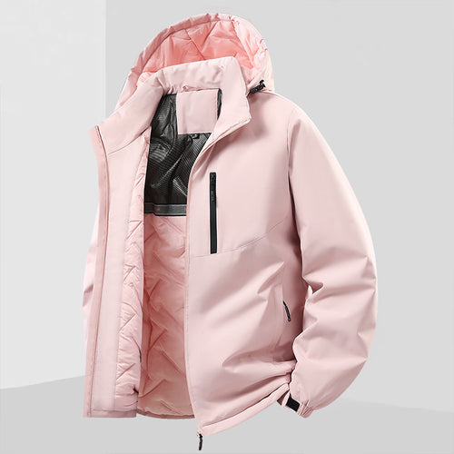 Herren Leichte isolierte Hybrid-Outdoorjacke mit Thermofutter, Kapuze und wasserdichten Reißverschlüssen Nord Taschen