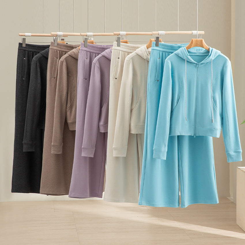 Damen Weite Satin-Loungehose mit elastischem Bund und Eingrifftaschen Nord Taschen
