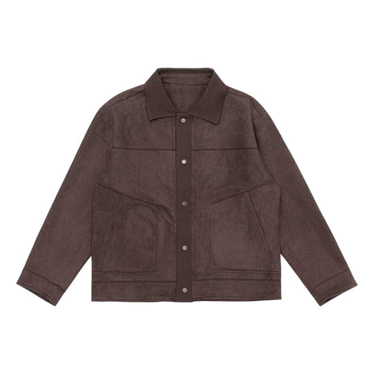 Herren Overshirt-Jacke aus strukturiertem Velours mit Rippenkragen Nord Taschen