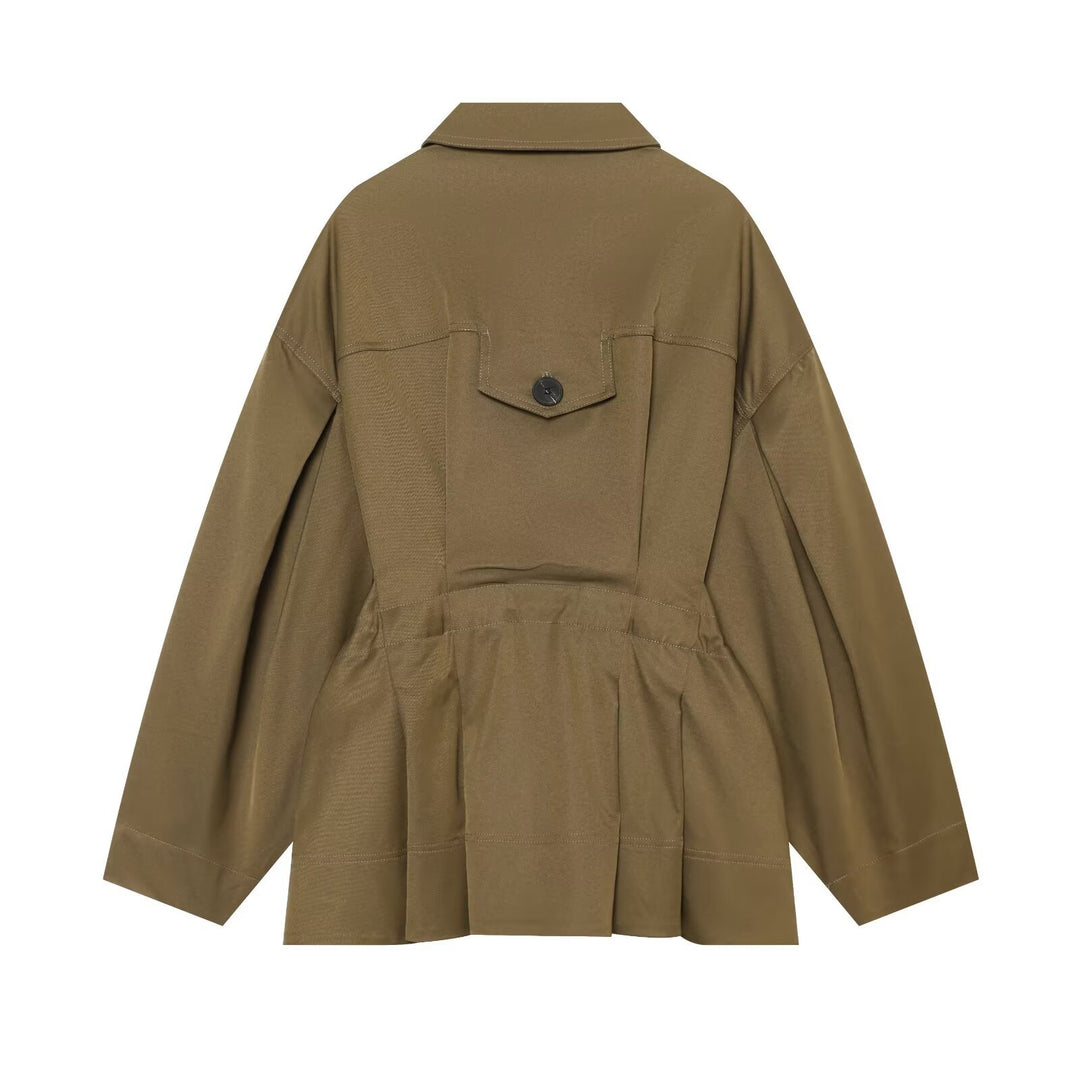 Damen Kurzjacke im Utility‑Stil mit weitem Schnitt und großen Klappentaschen Nord Taschen