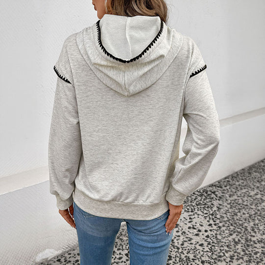 Damen Bequemer Hoodie mit dekorativer Naht Nord Taschen