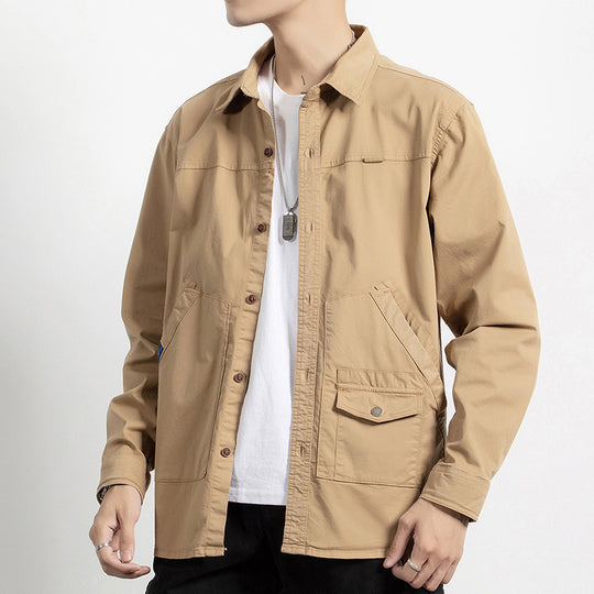 Herren Utility-Hemdjacke aus robustem Baumwoll-Twill mit Mehrfachtaschen Nord Taschen