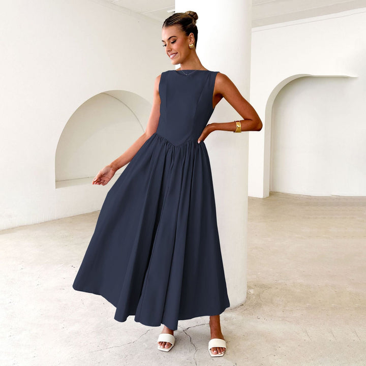 Damen Elegantes Maxi-Kleid mit breitem Rockansatz und taillierter Passform