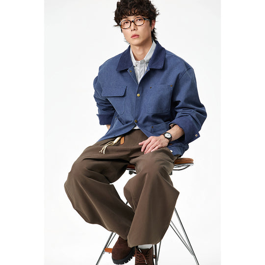 Unisex Kurz geschnittene Canvas-Fieldjacke mit Cordkragen und vier aufgesetzten Taschen Nord Taschen
