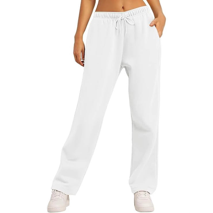 Damen bequeme Sporthose mit elastischem Bund und praktischen Taschen