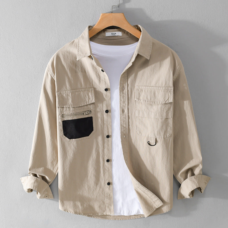 Herren Utility-Overshirt aus Baumwollmix mit Mehrfachtaschen und D-Ring Nord Taschen