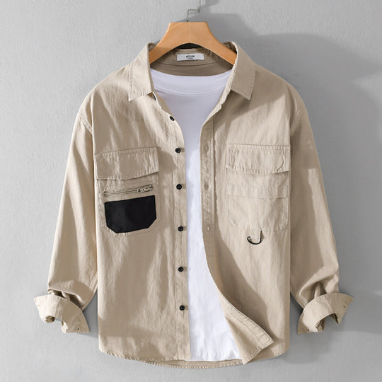Herren Utility-Overshirt aus Baumwollmix mit Mehrfachtaschen und D-Ring Nord Taschen