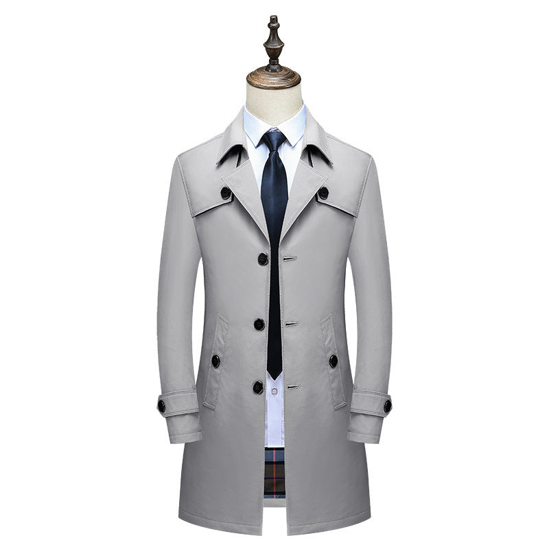 Herren Eleganter Slim-Fit Trenchcoat mit klassischer Knopfleiste und verstellbaren Manschetten Nord Taschen