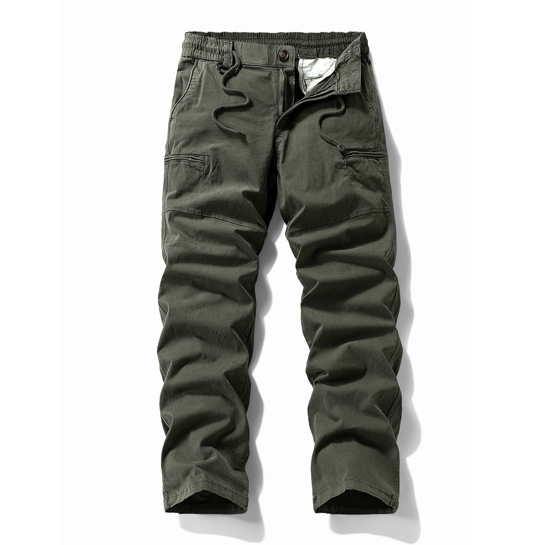 Herren Komfort-Canvas-Cargo-Hose mit elastischem Tunnelzugbund, Kniepaneelen und Multifachtaschen Nord Taschen