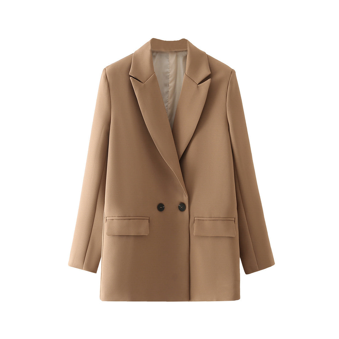 Damen Langer Oversize-Blazer mit markantem Revers, Pattentaschen und leichter Schulterpolsterung Nord Taschen