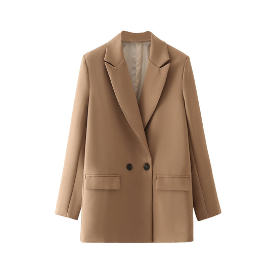 Damen Langer Oversize-Blazer mit markantem Revers, Pattentaschen und leichter Schulterpolsterung Nord Taschen