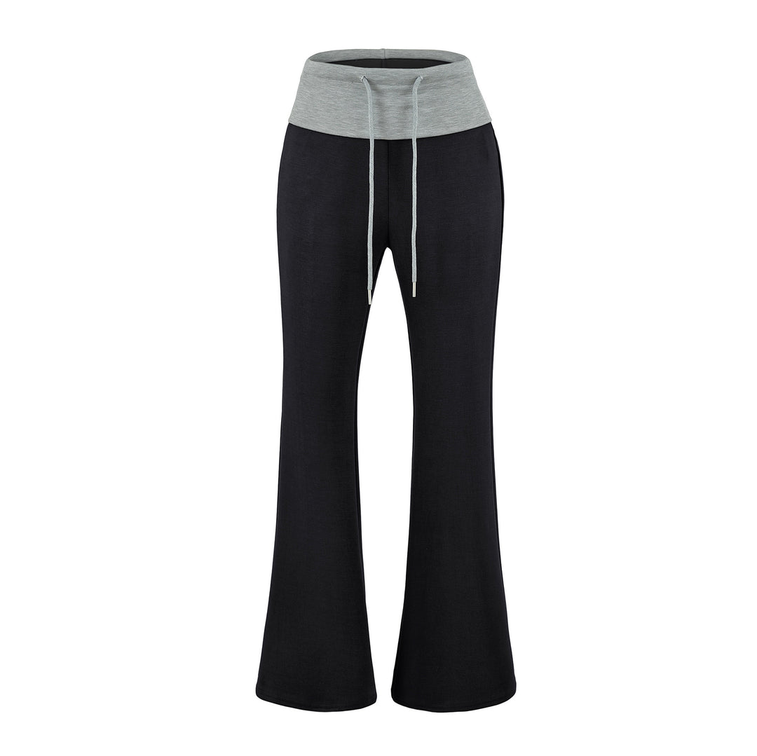 Damen Hochgeschnittene Schlag‑Jogginghose mit Umschlagbund und Kordel Nord Taschen