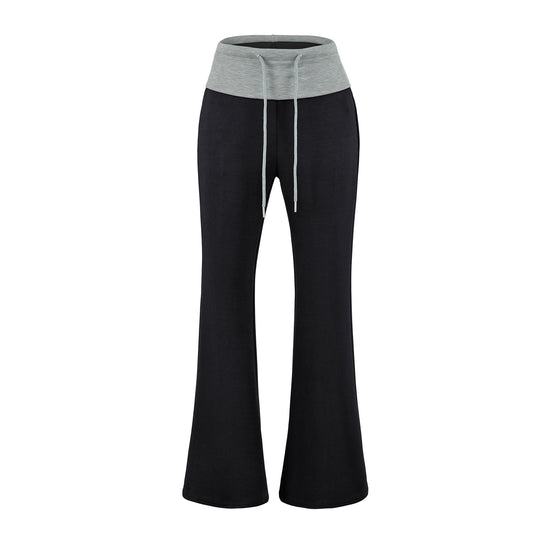 Damen Hochgeschnittene Schlag‑Jogginghose mit Umschlagbund und Kordel Nord Taschen