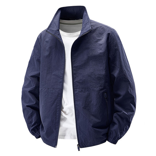 Herren Ultraleichte winddichte Freizeitblousonjacke mit Stehkragen und Reißverschlusstaschen Nord Taschen