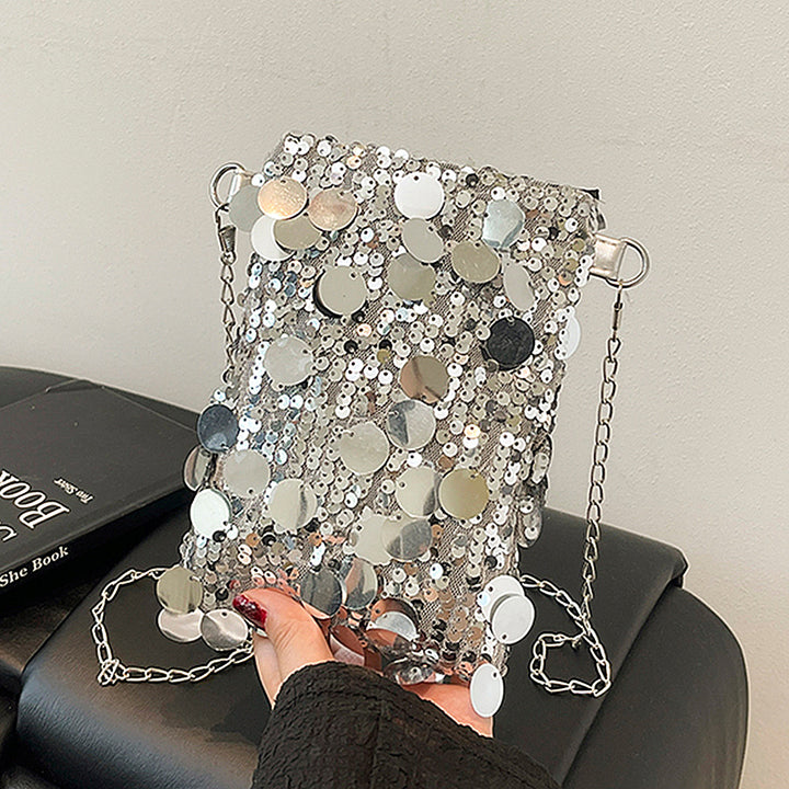 Damen glamouröse Clutch mit funkelnden Pailletten Nord Taschen