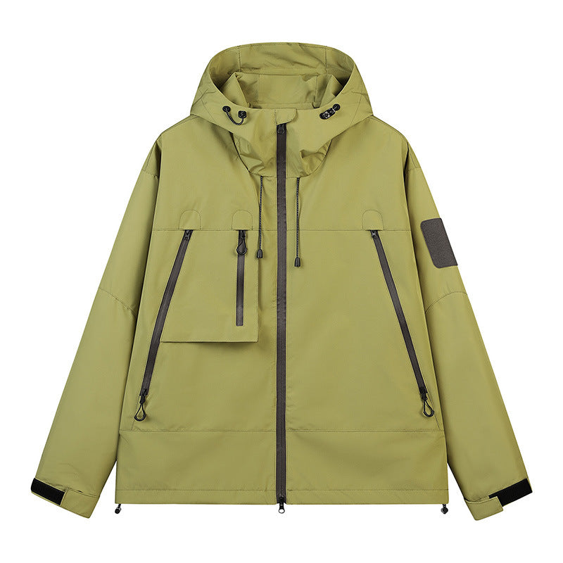 Herren Technische Kapuzen-Outdoorjacke mit wasserabweisenden Reißverschlüssen und Utility‑Taschen Nord Taschen