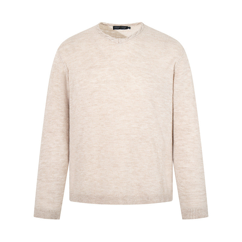 Herren Feinstrickpullover mit Rundhalsausschnitt, lockerer Passform und geripptem Saum Nord Taschen