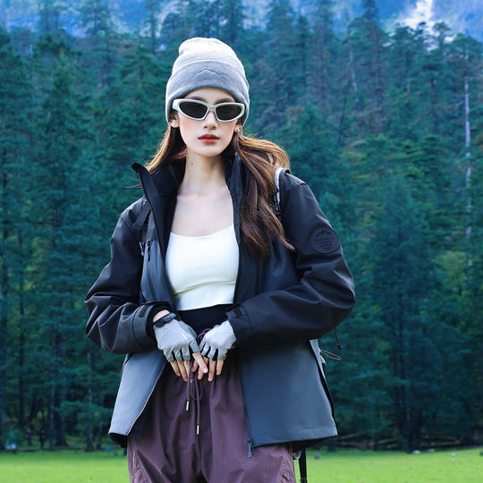 Herren Wasserdichte atmungsaktive Softshell Outdoorjacke mit verstellbarer Kapuze Nord Taschen