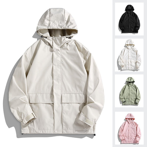 Unisex Wasserdichte Kapuzen-Übergangsjacke mit verstellbarer Kapuze & Utility-Taschen Nord Taschen