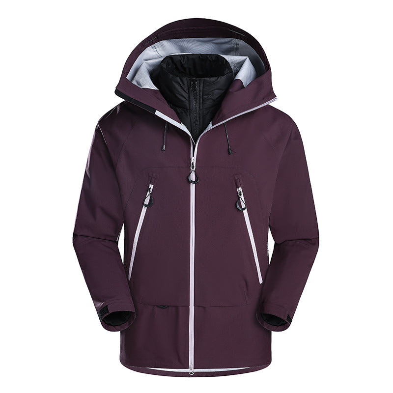 Herren wasserdichte Softshell-Jacke mit herausnehmbarer Stepp-Innenjacke Nord Taschen