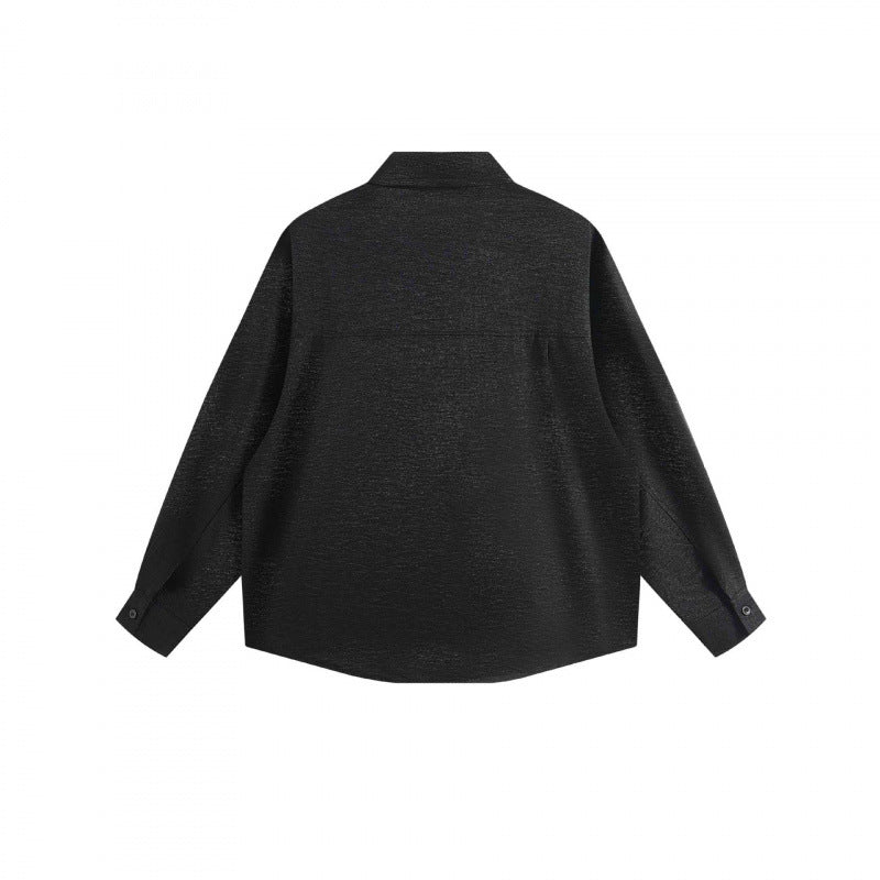Damen Oversize-Texturiertes Hemd mit verdeckter Knopfleiste und kastiger Silhouette Nord Taschen