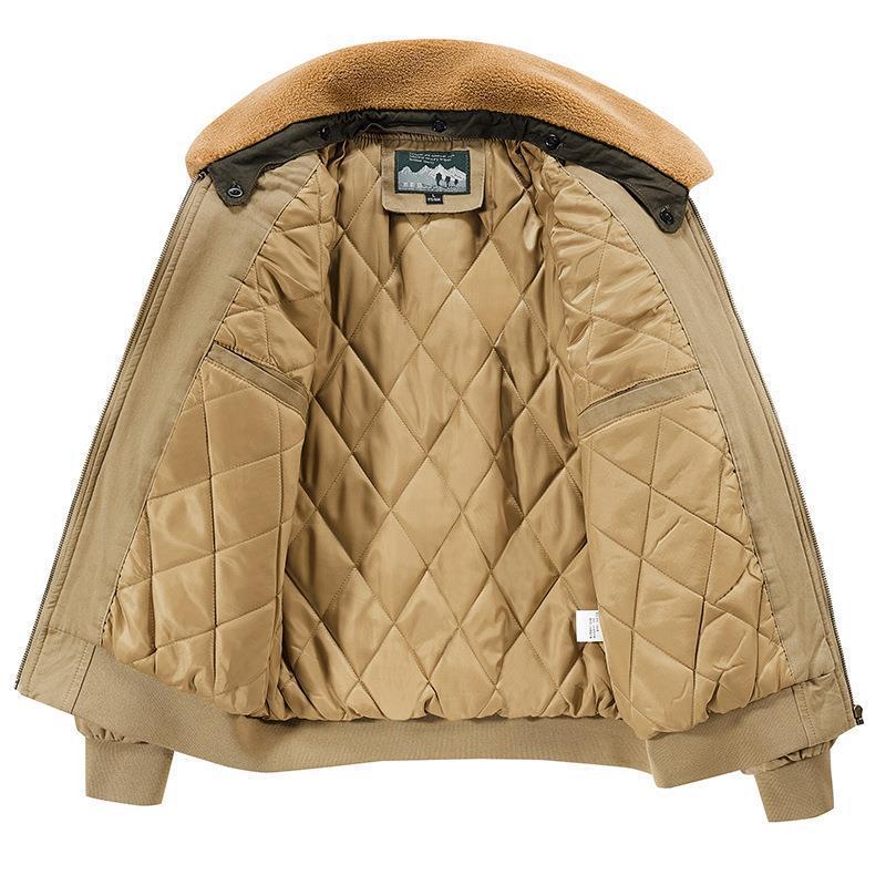 Herren Canvas-Bomberjacke mit gesteppter Thermofütterung und Teddykragen Nord Taschen