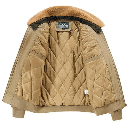 Herren Canvas-Bomberjacke mit gesteppter Thermofütterung und Teddykragen Nord Taschen