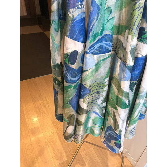 Damen Zweiteiliges Set: Gehäkelte Spitzenbluse mit ellbogenlangen Ärmeln & Floraler taillenhoher Midirock Nord Taschen