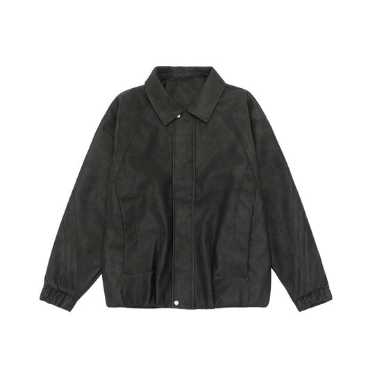 Unisex Boxy-Overhemdjacke mit verdeckter Druckknopfleiste, Raglannähten und elastischem Saum Nord Taschen