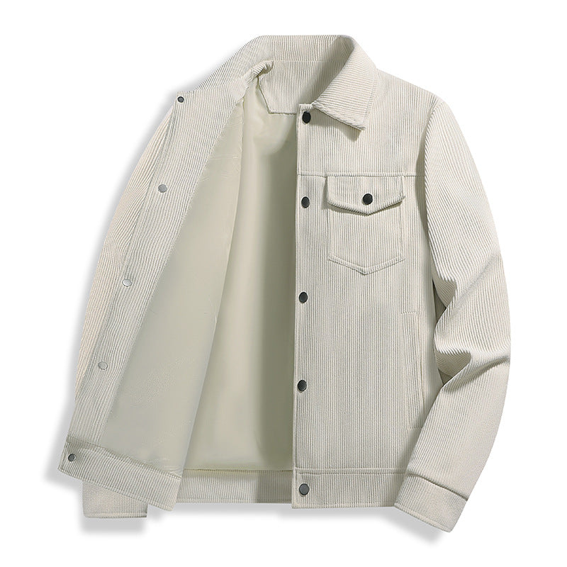 Herren Cord-Truckerjacke mit Thermofutter & Druckknopffront Nord Taschen