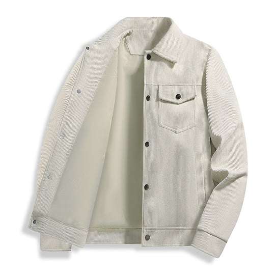 Herren Cord-Truckerjacke mit Thermofutter & Druckknopffront Nord Taschen