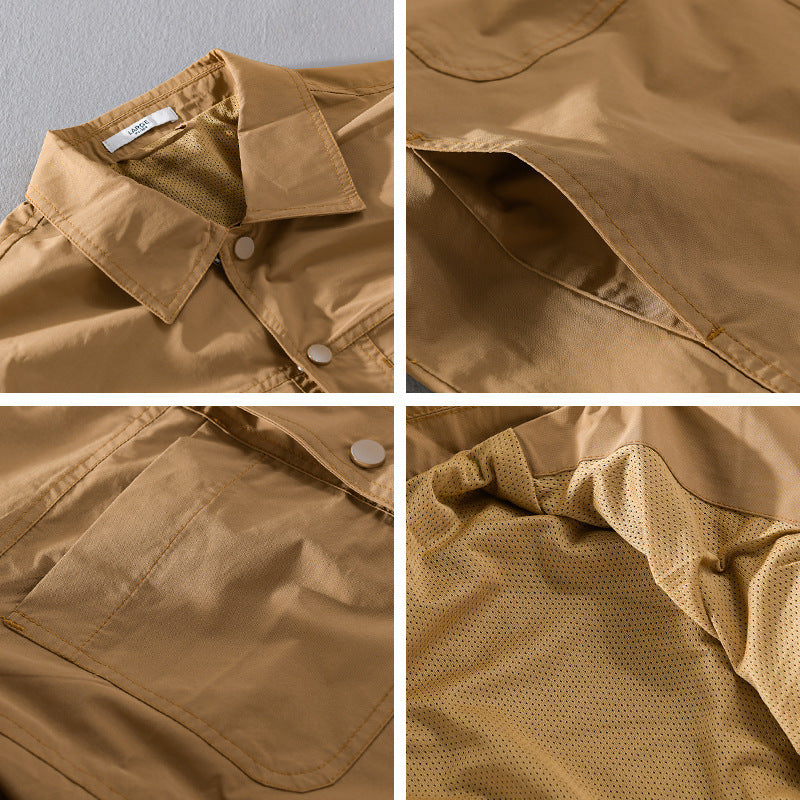 Herren Leichtes Baumwoll-Overshirt mit Kentkragen, aufgesetzten Brusttaschen und Relaxed-Fit Nord Taschen
