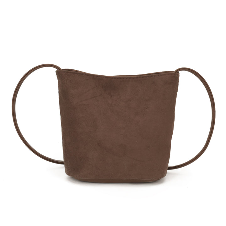 Damen Schultertasche aus weichem Wildleder mit minimalistischer Form Nord Taschen
